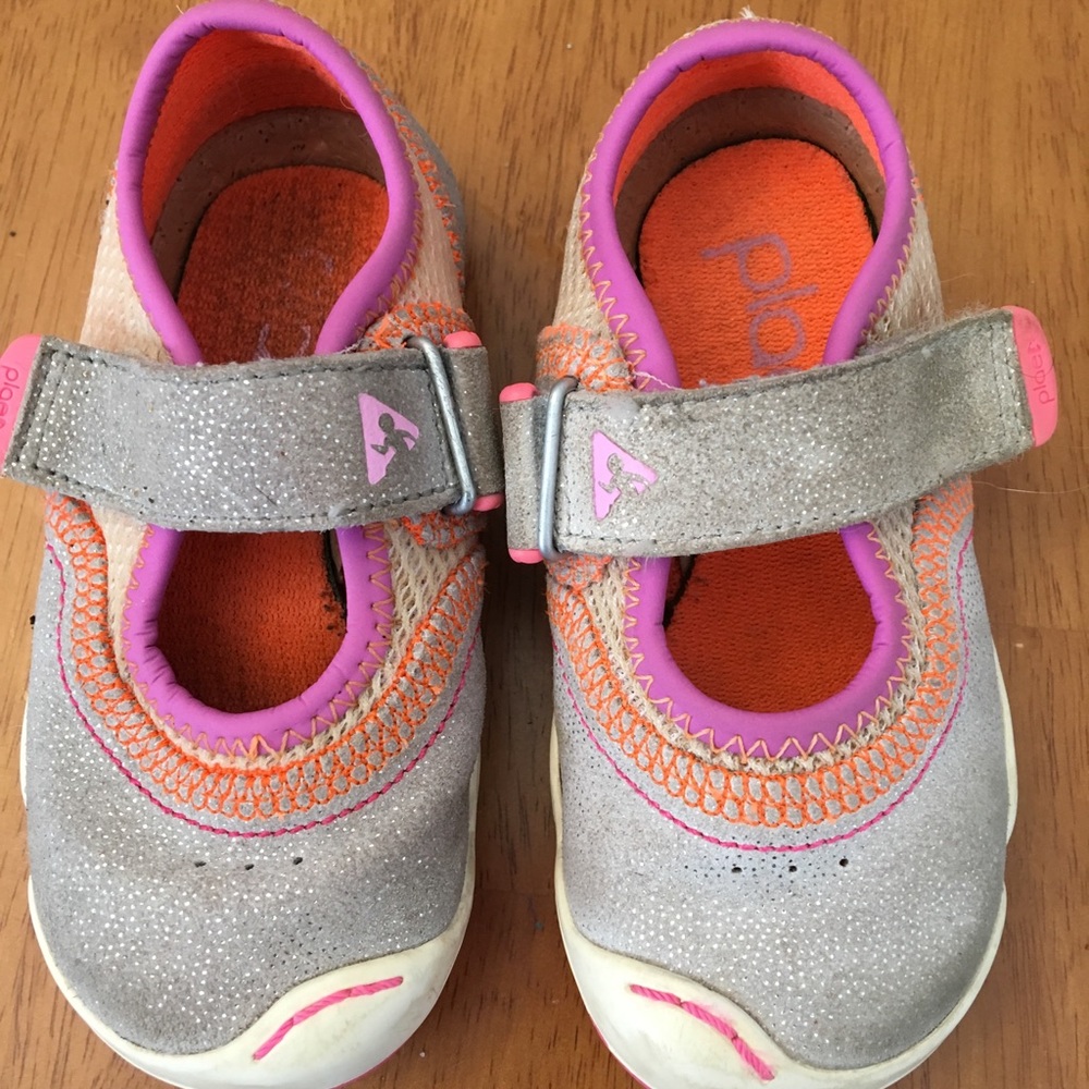 PLAE Mary Janes Sparkly Silver Toddler 7